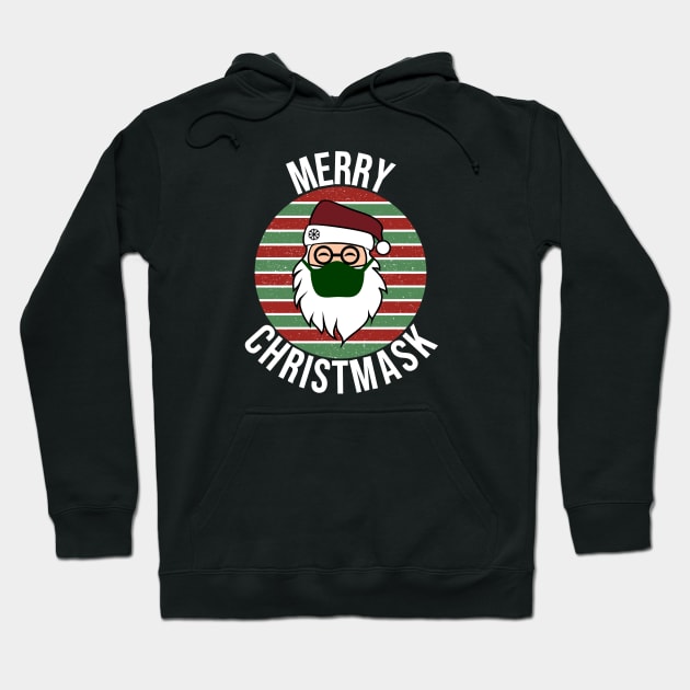 Merry Christmask, Christmas Santa with FaceMask Design Hoodie by Gsallicat